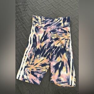 Adidas Women's Tie-Dye Bike Shorts - Pink, Blue, Yellow